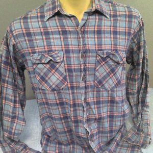 Vintage Spare Time Flannel Work Shirt Long Sleeve XL